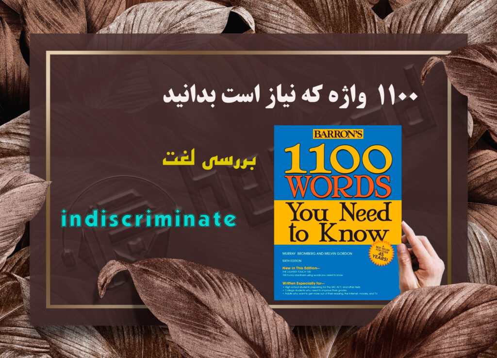 معنی Indiscriminate | کتاب 1100 واژه